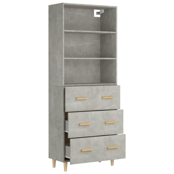 vidaXL Highboard betonggrå konstruert tre