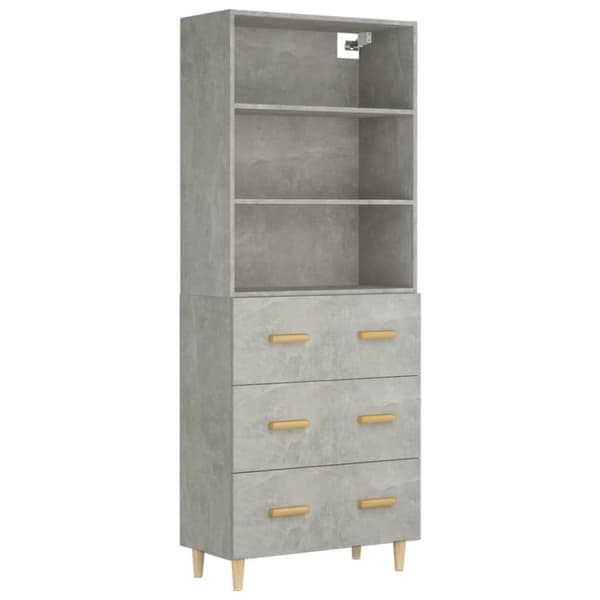 vidaXL Highboard betonggrå konstruert tre