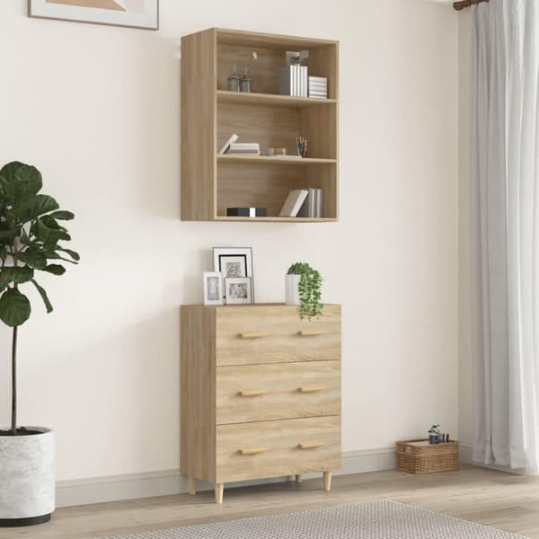vidaXL Highboard sonoma eik konstruert tre