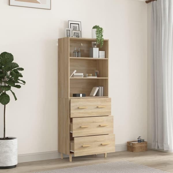 vidaXL Highboard sonoma eik konstruert tre