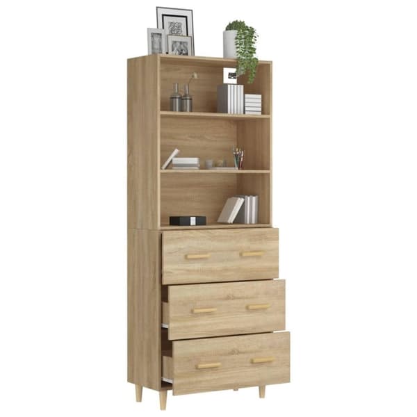 vidaXL Highboard sonoma eik konstruert tre