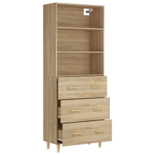 vidaXL Highboard sonoma eik konstruert tre
