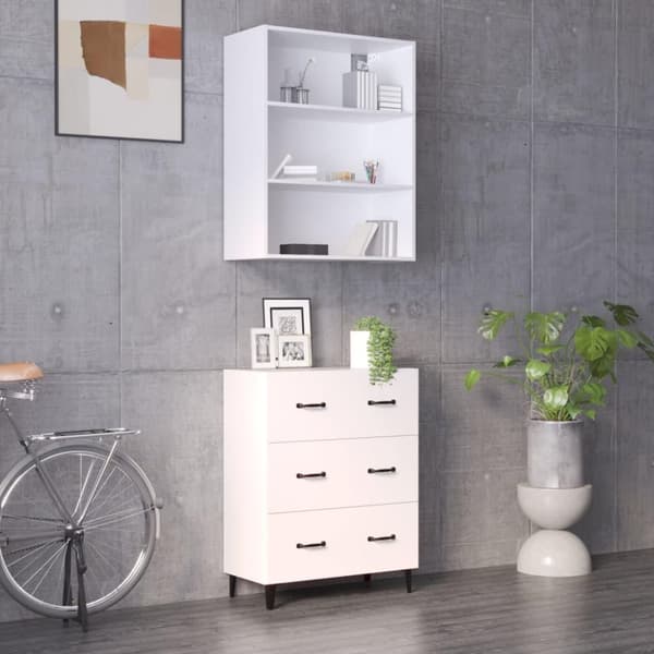 vidaXL Highboard hvit konstruert tre