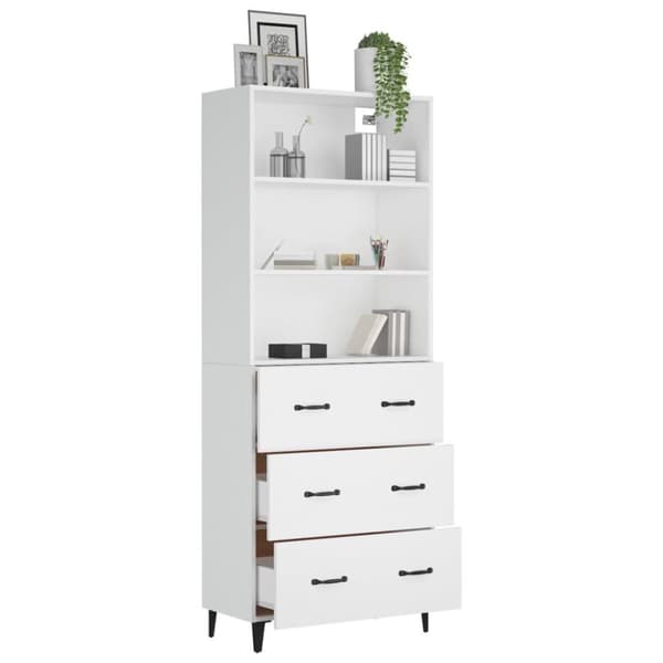 vidaXL Highboard hvit konstruert tre