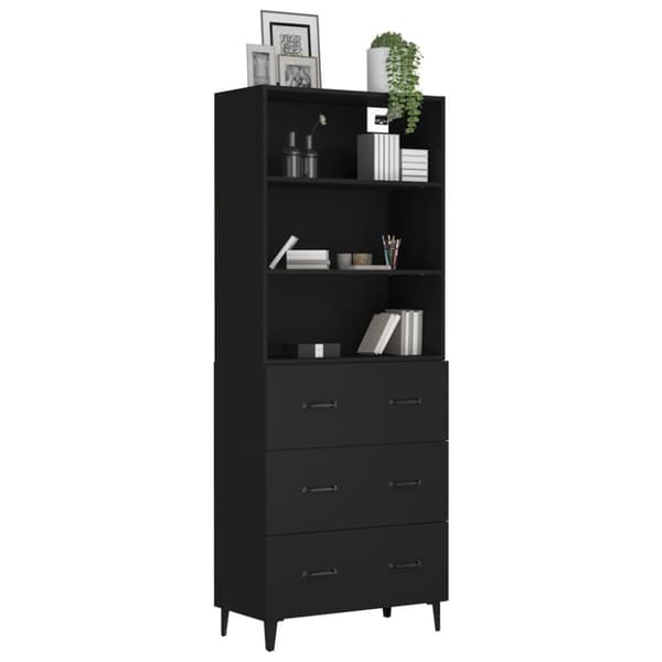 vidaXL Highboard svart konstruert tre
