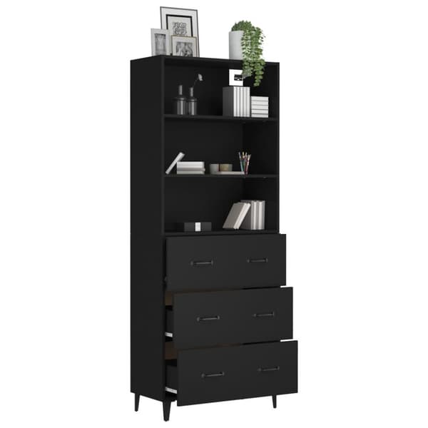 vidaXL Highboard svart konstruert tre