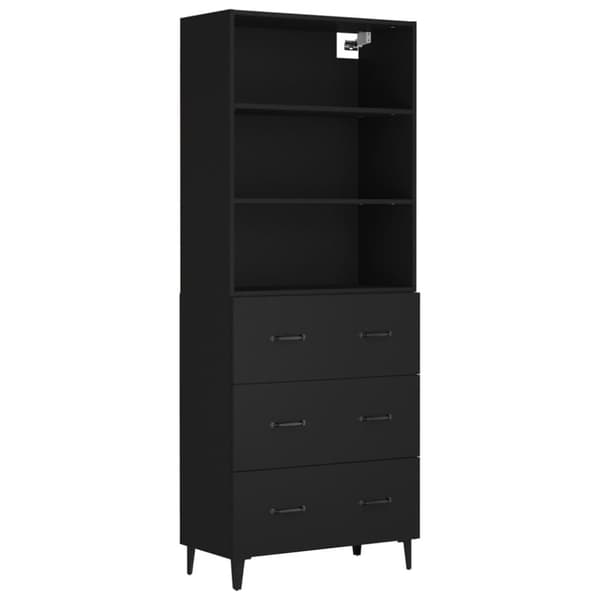 vidaXL Highboard svart konstruert tre