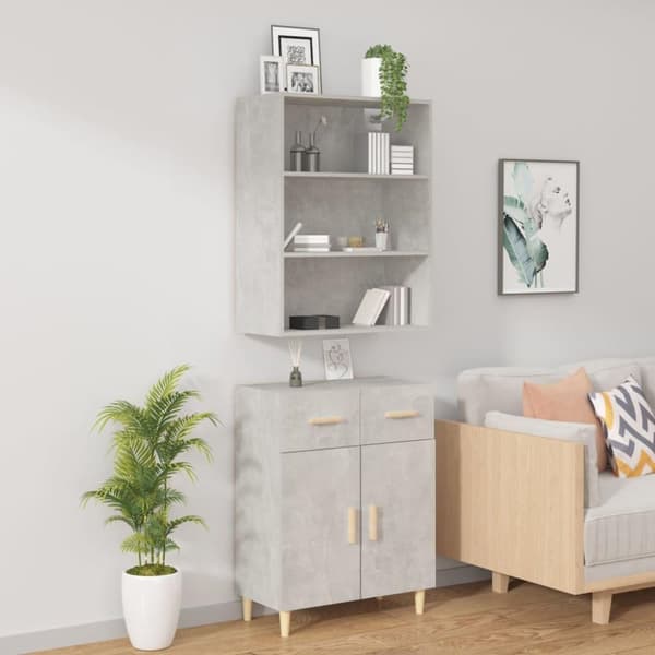 vidaXL Highboard betonggrå konstruert tre