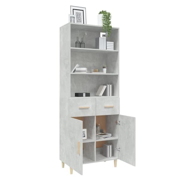 vidaXL Highboard betonggrå konstruert tre