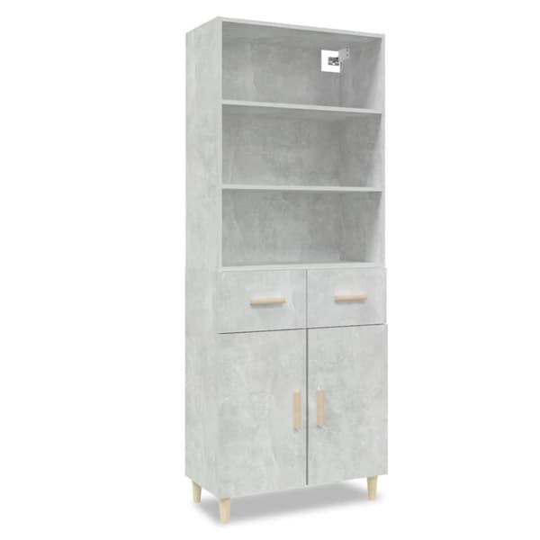 vidaXL Highboard betonggrå konstruert tre