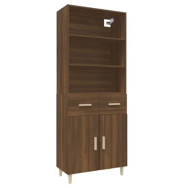 vidaXL Highboard brun eik konstruert tre