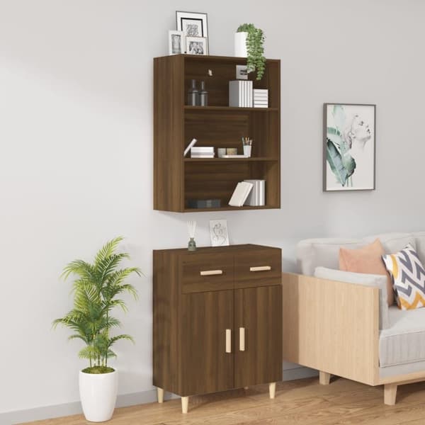 vidaXL Highboard brun eik konstruert tre