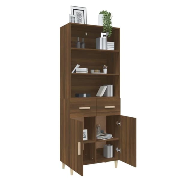 vidaXL Highboard brun eik konstruert tre
