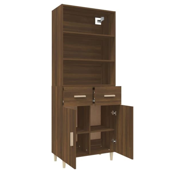 vidaXL Highboard brun eik konstruert tre