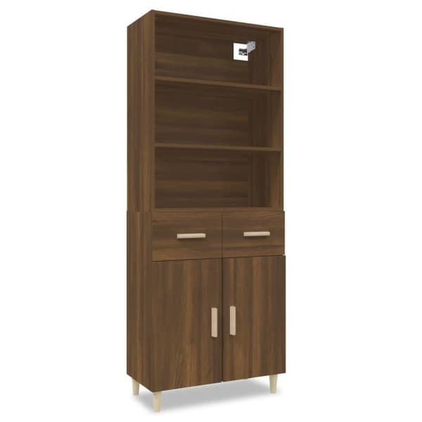 vidaXL Highboard brun eik konstruert tre