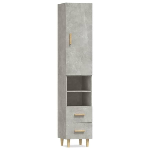 vidaXL Högskåp betonggrå 34,5x34x180 cm konstruerat trä