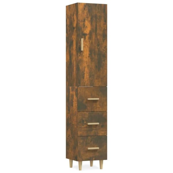 vidaXL Highboard røkt eik 34,5x34x180 cm konstruert tre