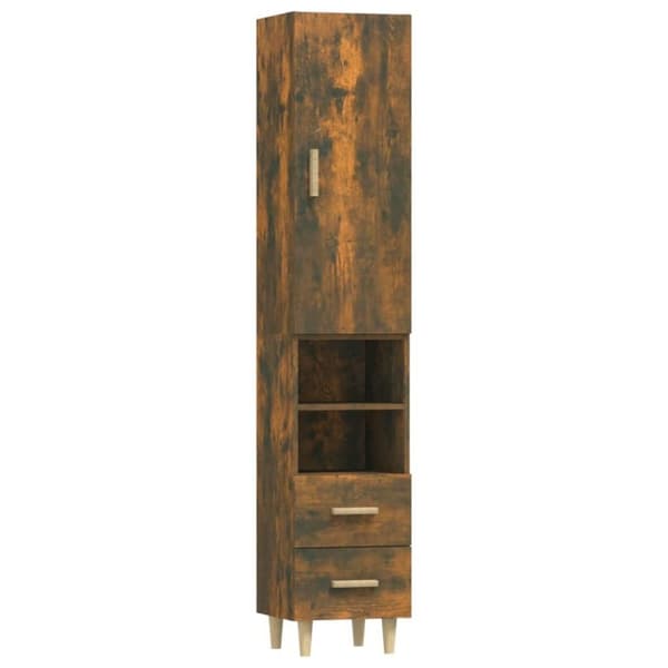 vidaXL Highboard røkt eik 34,5x34x180 cm konstruert tre