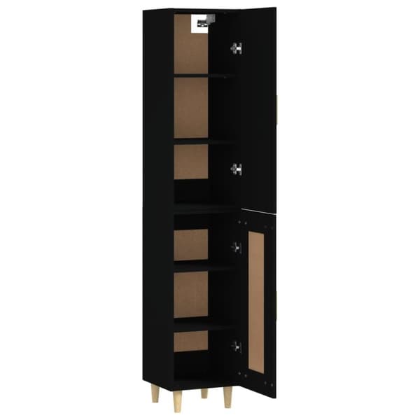 vidaXL Highboard svart 34,5x34x180 cm konstruert tre