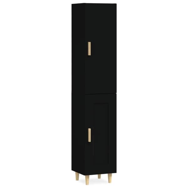 vidaXL Highboard svart 34,5x34x180 cm konstruert tre