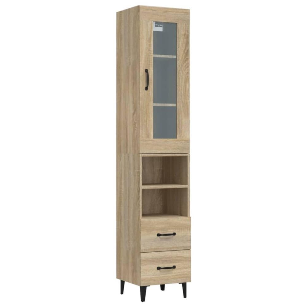 vidaXL Högskåp sonoma-ek34,5x34x180 cm konstruerat trä