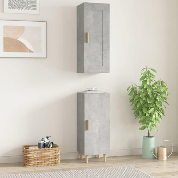vidaXL Highboard betonggrå 35x34x180 cm konstruert tre