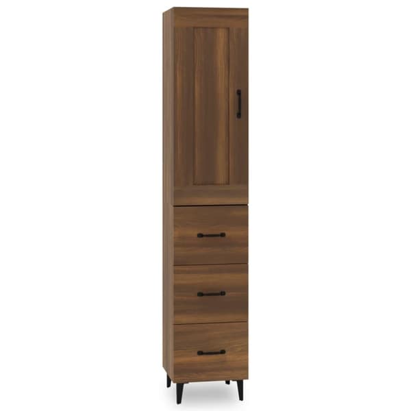 vidaXL Highboard brun eik 35x34x180 cm konstruert tre