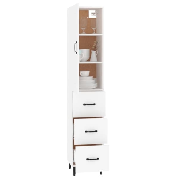 vidaXL Highboard hvit 35x34x180 cm konstruert tre