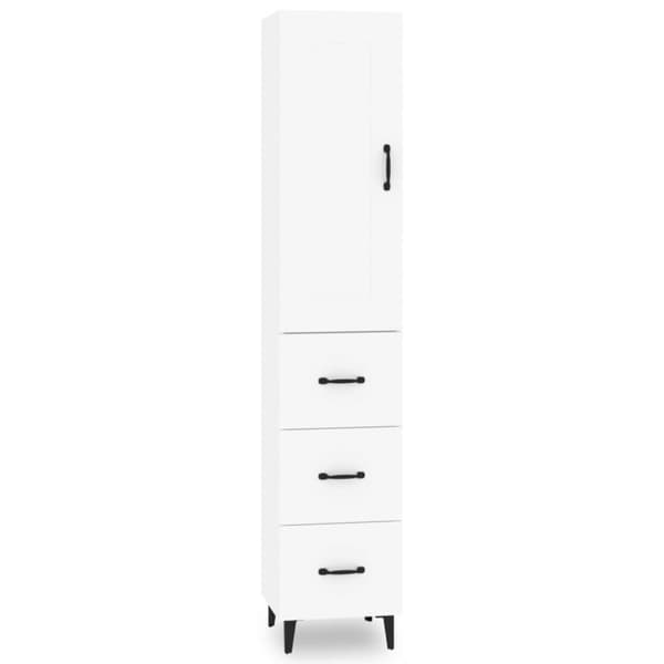 vidaXL Highboard hvit 35x34x180 cm konstruert tre