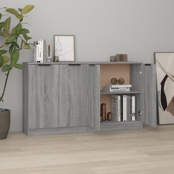 vidaXL Skänkar 2 st grå sonoma 60x30x70 cm konstruerat trä