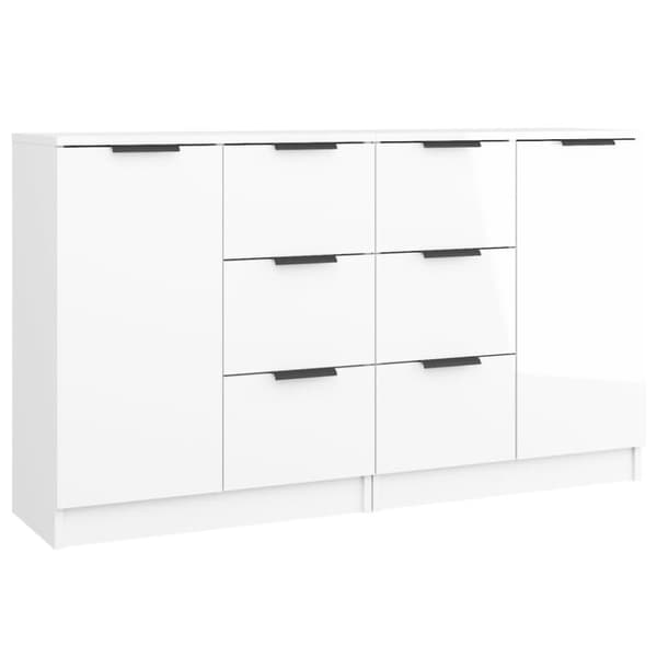 vidaXL Skjenker 2 stk høyglans hvit 60x30x70 cm konstruert tre
