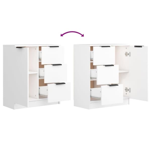 vidaXL Skänkar 2 st vit 60x30x70 cm konstruerat trä