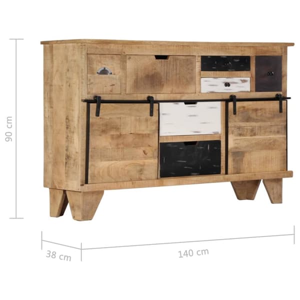 vidaXL Skänk 140x38x90 cm massivt mangoträ