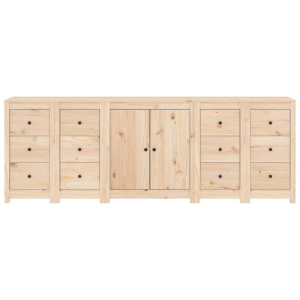 vidaXL Skänk vit 230x35x80 cm massiv furu