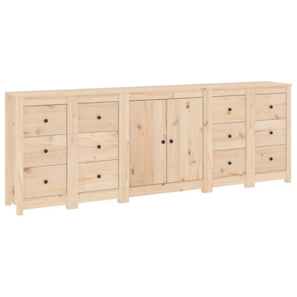vidaXL Skänk vit 230x35x80 cm massiv furu