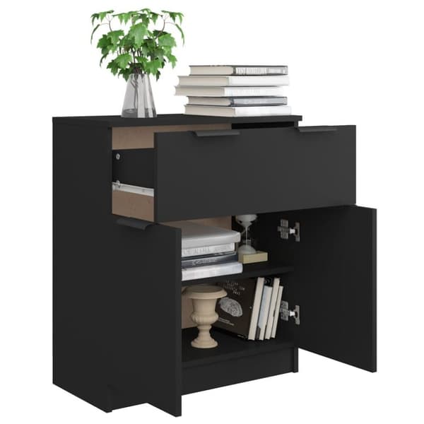 vidaXL Skänk svart 60x30x70 cm konstruerat trä