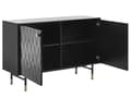 Miniatyrbild 6 av 9: Skänk Svart MDF 2 Dörrar Skåp Förvaring Modern Minimalistisk Design Vardagsrum Förvaring