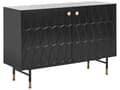 Miniatyrbild 1 av 9: Skänk Svart MDF 2 Dörrar Skåp Förvaring Modern Minimalistisk Design Vardagsrum Förvaring
