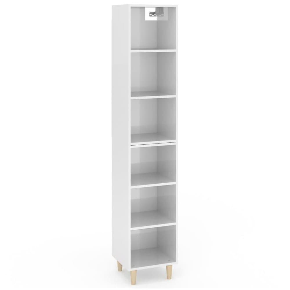 vidaXL Högskåp högglans vit 34,5x32,5x180 cm konstruerat trä