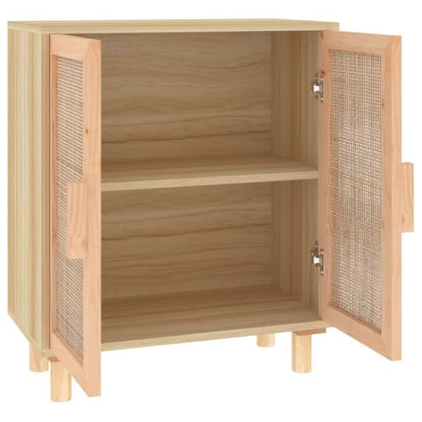 vidaXL Skjenk brun 60x30x70 cm heltre furu og naturrotting