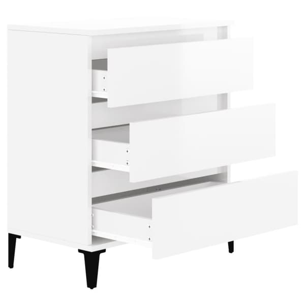 vidaXL Byrå vit högglans 60x35x70 cm konstruerat trä