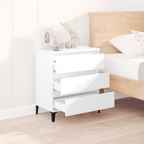vidaXL Skjenk hvit 60x35x70 cm konstruert tre