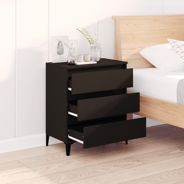 vidaXL Skjenk svart 60x35x70 cm konstruert tre