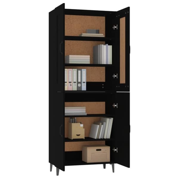 vidaXL Highboard svart 70x34x180 cm konstruert tre