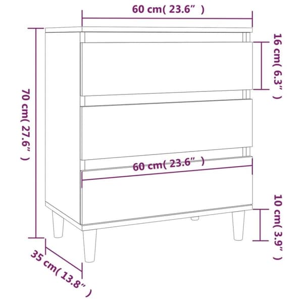 vidaXL Skjenk grå sonoma 60x35x70 cm konstruert tre
