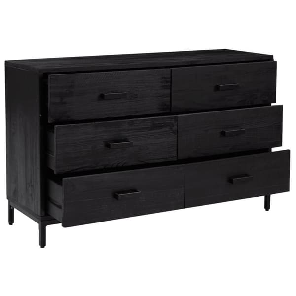 vidaXL Skjenk svart 110x35x70 cm heltre furu