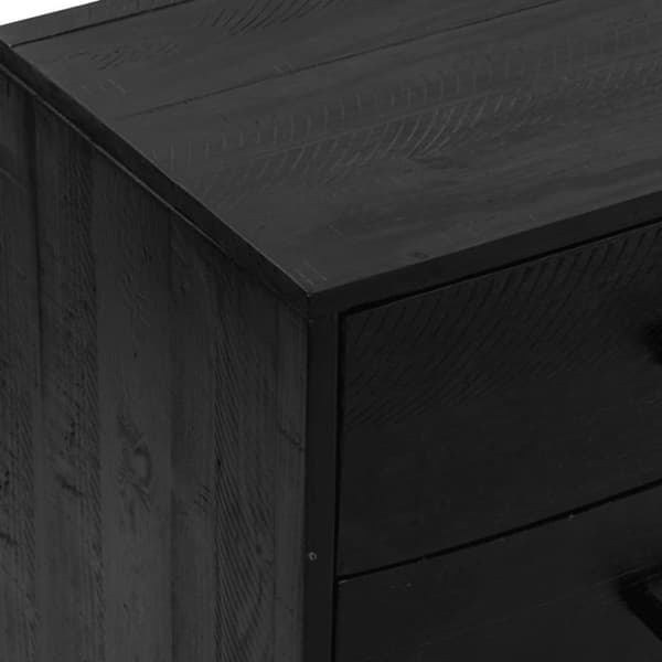 vidaXL Skjenk svart 110x35x70 cm heltre furu