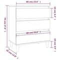 Miniatyrbilde 10 av 11: vidaXL Skjenk brun eik 60x35x70 cm konstruert tre