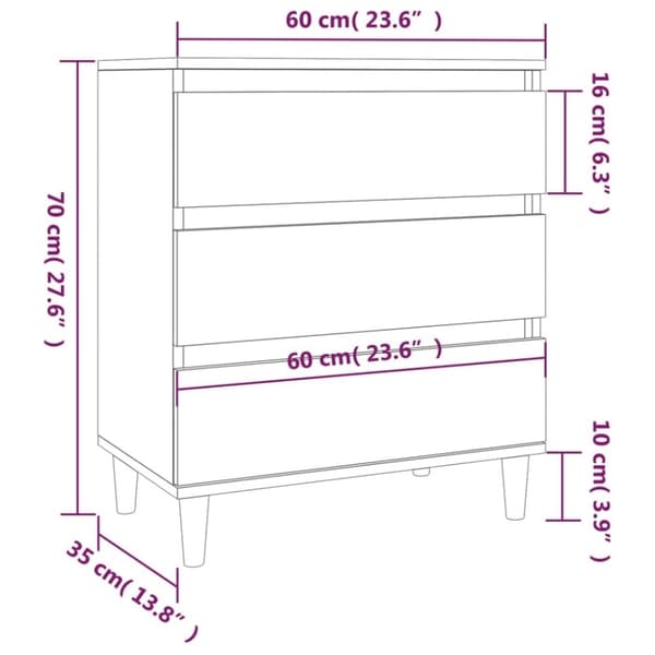 vidaXL Skjenk røkt eik 60x35x70 cm konstruert tre