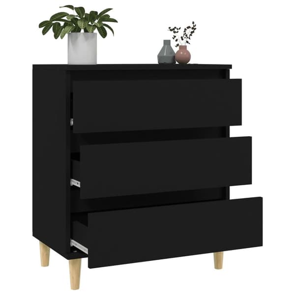 vidaXL Skjenk svart 60x35x70 cm konstruert tre